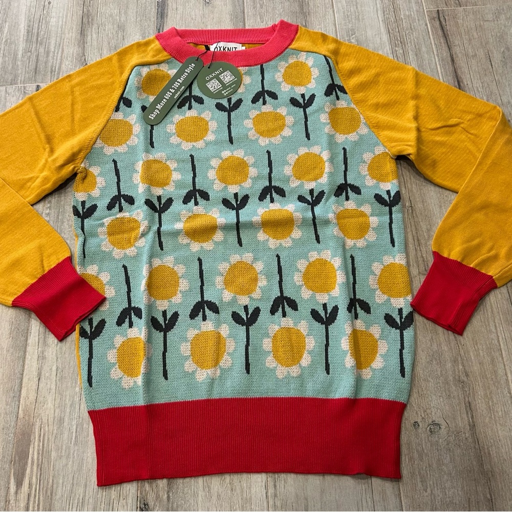 NWT Men’s Oxknit Long Sleeve Retro knitted sweater, L